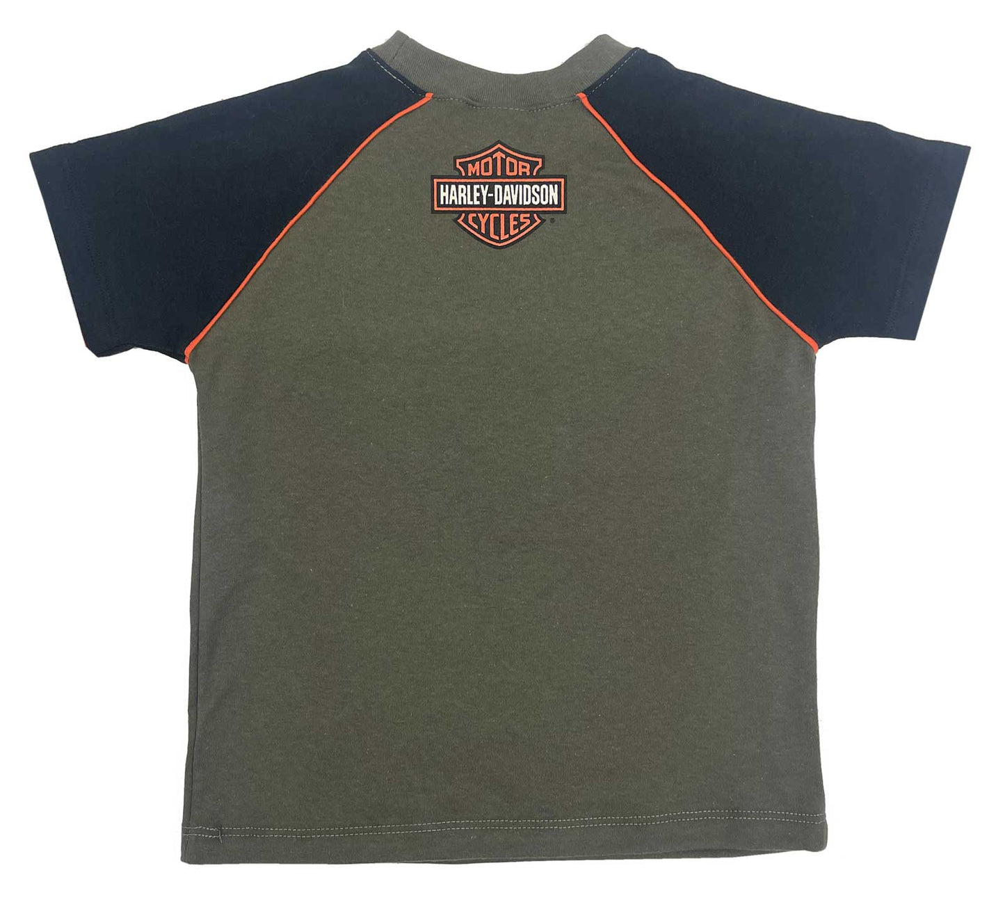 Harley-Davidson® Boys' Camo H-D Raglan Short Sleeve Tee - Green & Black