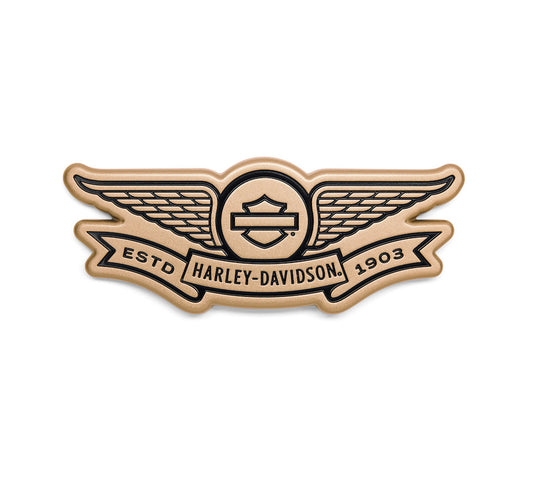 Harley-Davidson® Gold Winged Bar & Shield Decorative Medallion