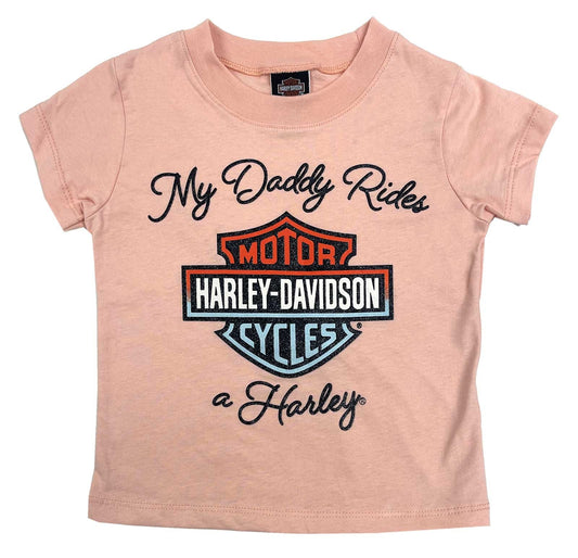 Harley-Davidson® Girls' My Daddy Rides a Harley Short Sleeve T-Shirt
