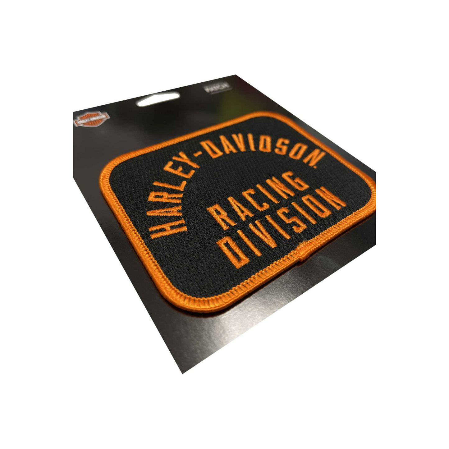 Harley-Davidson® 4 inch Embroidered Racing Davidson H-D Text Emblem Sew-On Patch