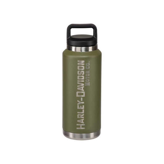 Harley-Davidson® Motor Co. Water Bottle, Double-Wall Stainless Steel - Green
