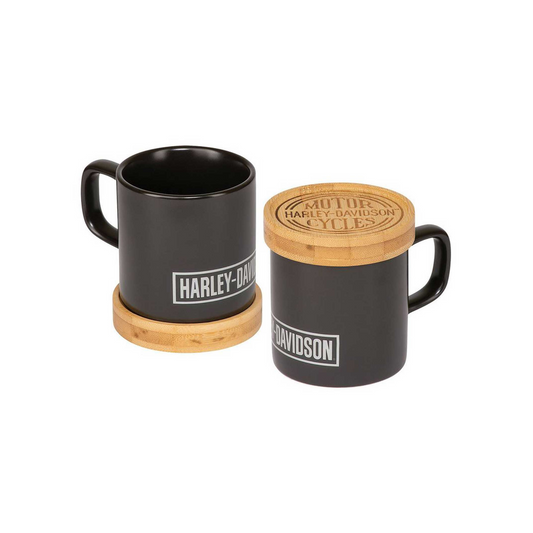 Harley-Davidson® Circle Logo Ceramic Mug w/ Coaster Set