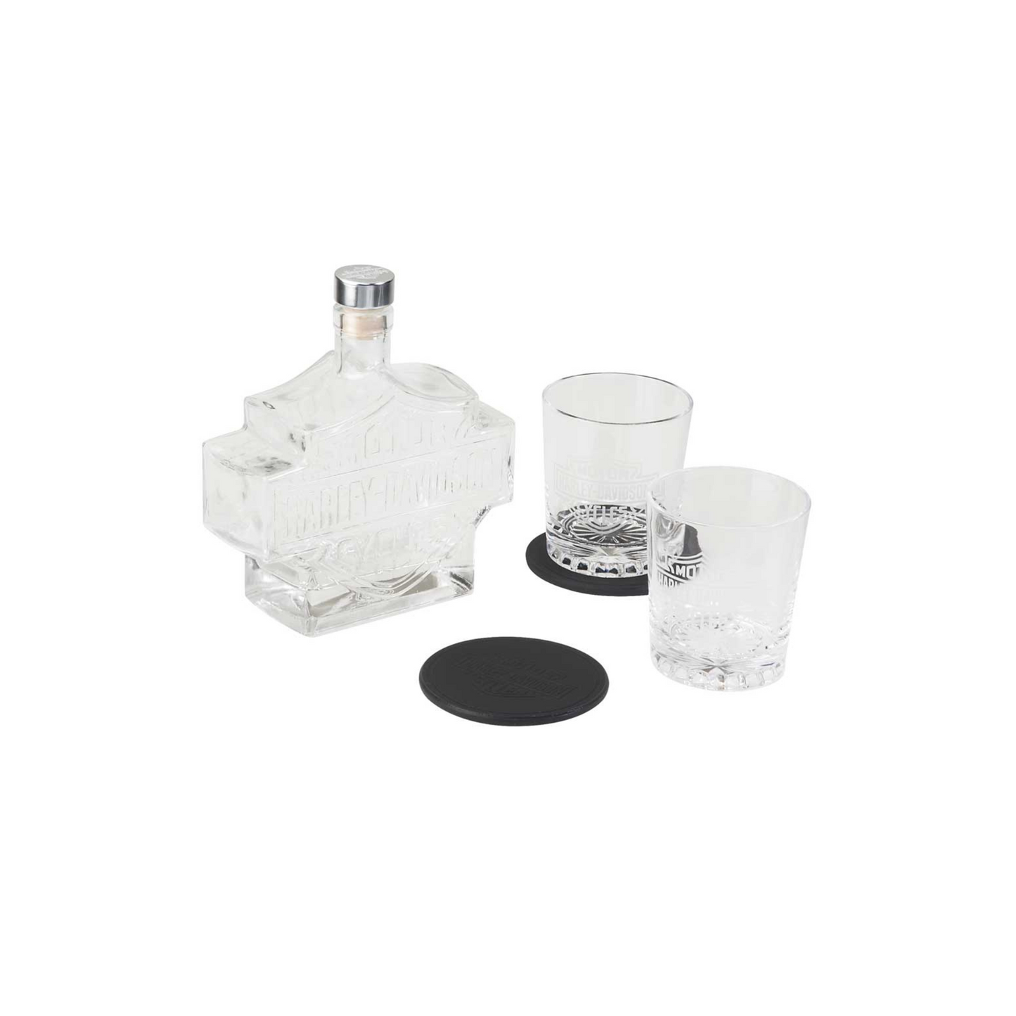Harley-Davidson® Bar & Shield Logo Decanter Set - Hand Blown Set