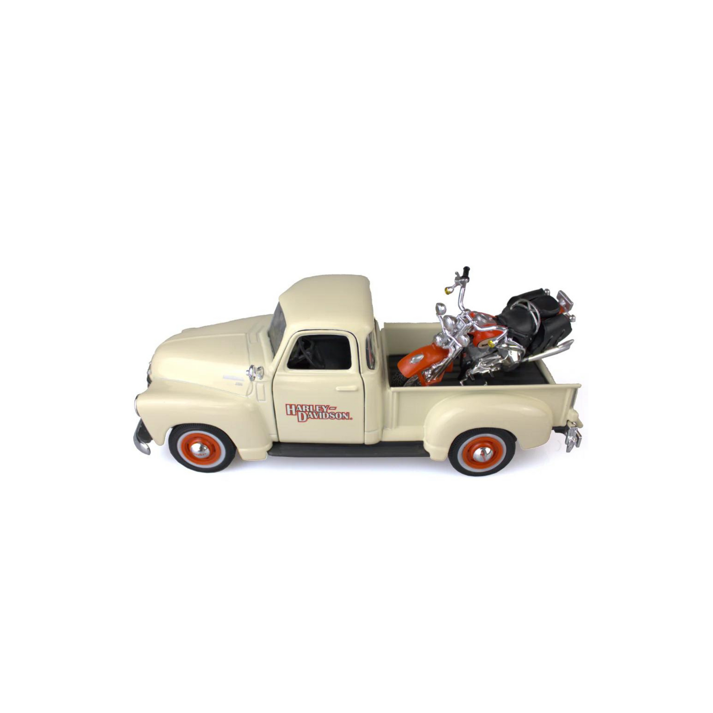Harley-Davidson® 1:24 Pickup/Bike Model Combo - 1950 Chevrolet 3100 Pickup w/ 2001 FLSTS Heritage Springer