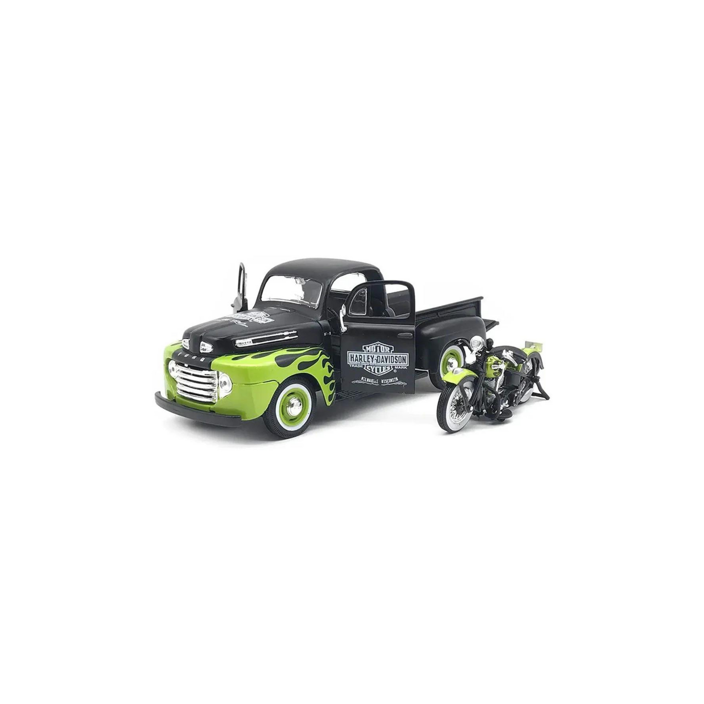 Harley-Davidson® 1:24 Pickup/Bike Model Combo - 1948 Ford F-1 Pickup w/ 1948 FL Panhead