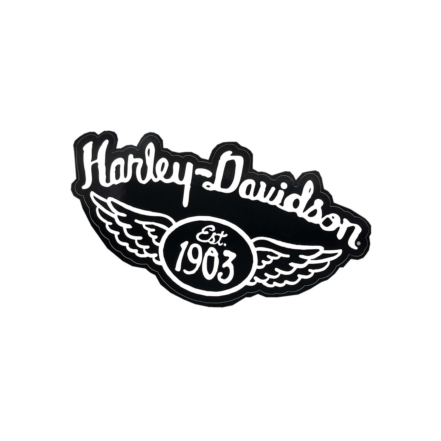 Harley-Davidson® Winged 1903 H-D Large Decal - Black & White - 6’’ x 12"