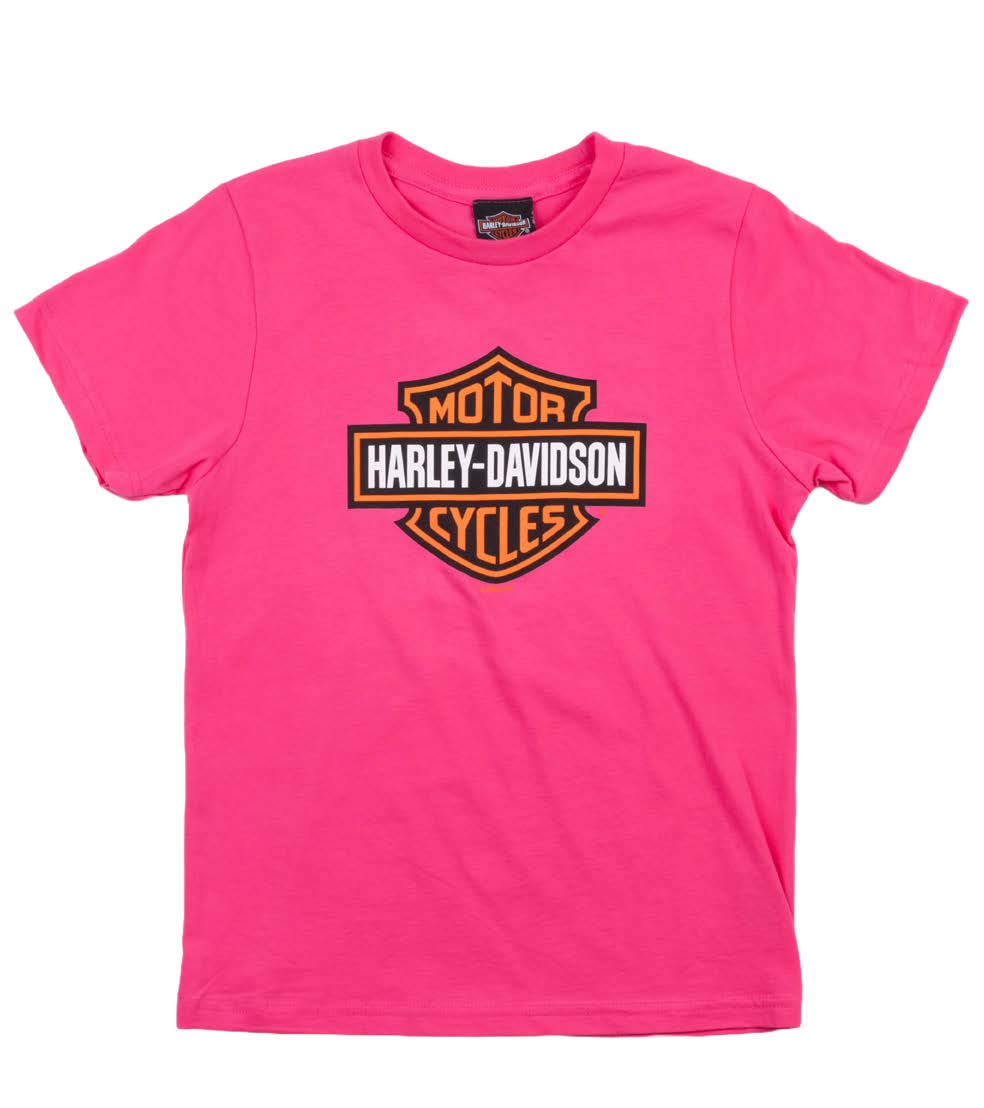 Harley-Davidson Little Girls' Glitter Bar & Shield Tee - Pink Short Sleeve Shirt (Size 6X) - View #10