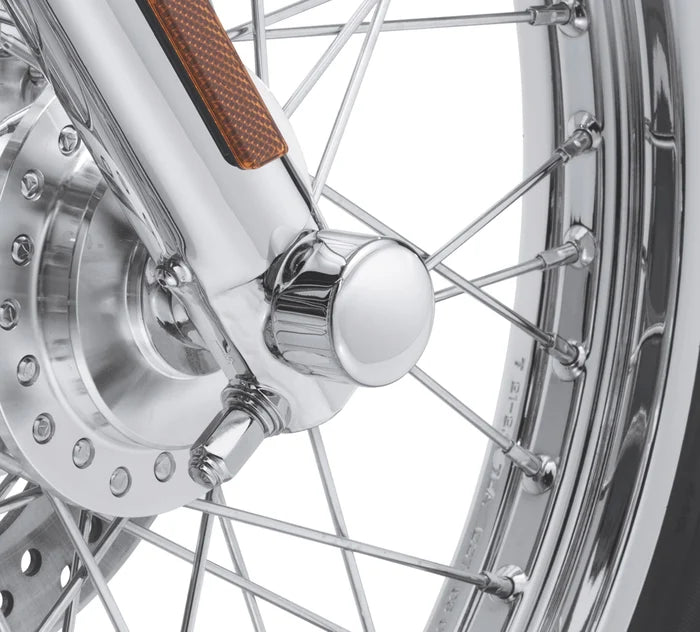 Harley-Davidson® Front Axle Nut Covers - Chrome
