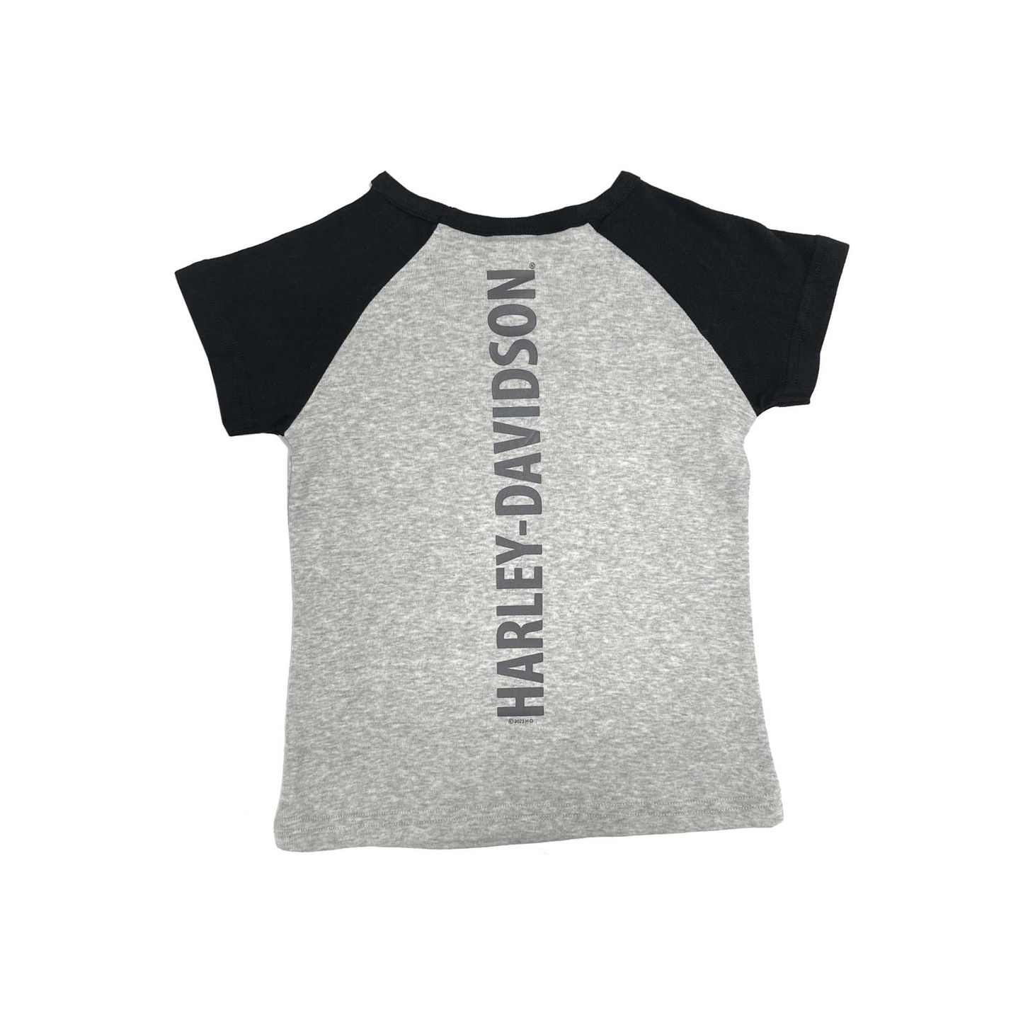 Harley-Davidson® Girls' B&S Raglan Short Sleeve Colorblock Tee