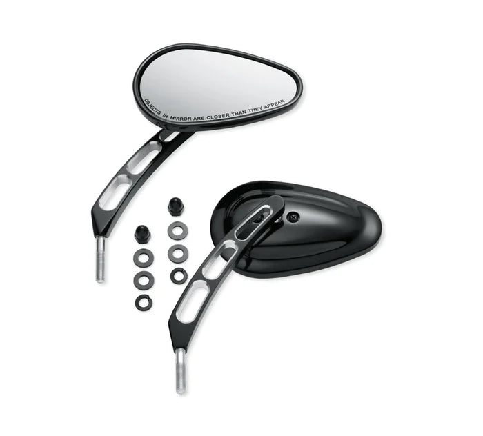 Edge Cut Billet Style Mirrors 　ハーレー　ミラー Harley-Davidson® Edge Cut Stem Mirrors – Gasoline Alley Harley