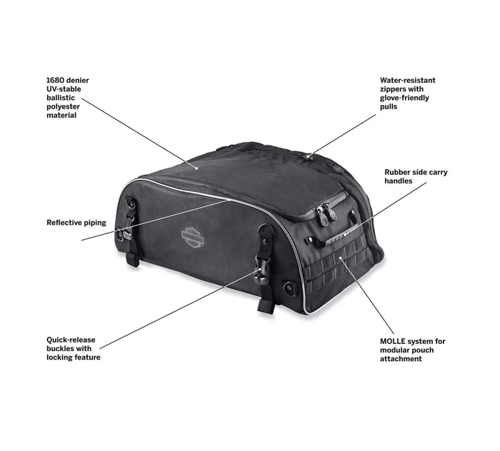 Harley-Davidson® Onyx Premium Luggage Collapsible Tour-Pak Rack Bag