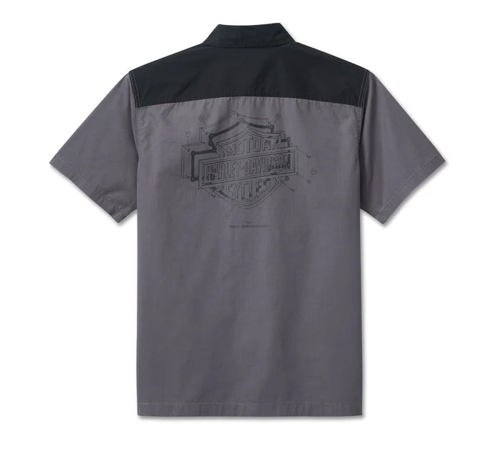 Harley-Davidson® Men's Bar & Shield 3D Shirt - Colorblocked - Blackened Pearl