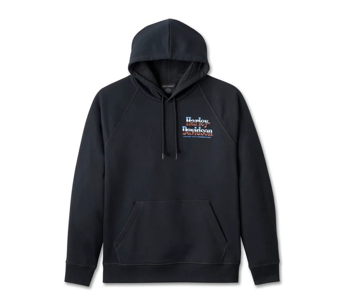 Harley-Davidson® Men's Loaded with Horsepower Raglan Hoodie - Harley Black