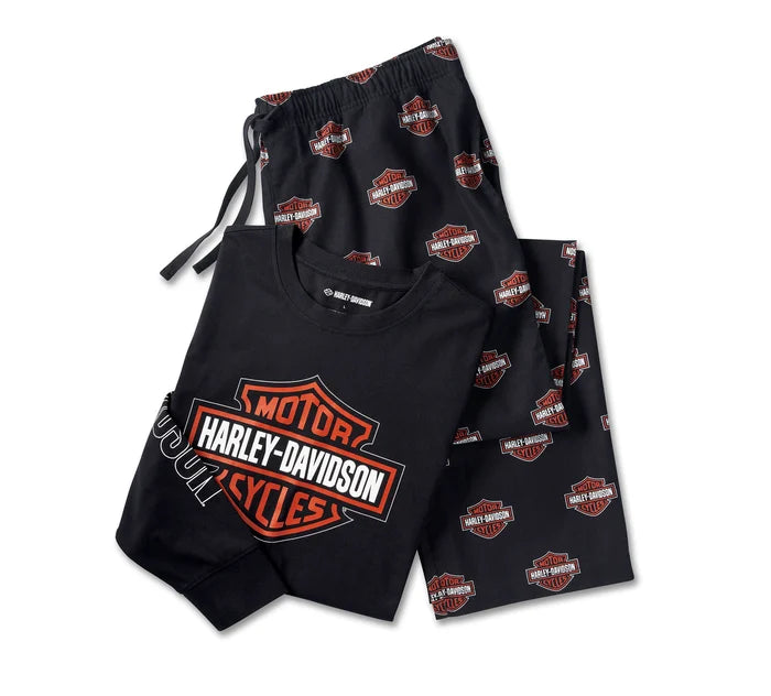 Harley-Davidson® Men's Men's Bar & Shield Long Sleeve Pajama Set