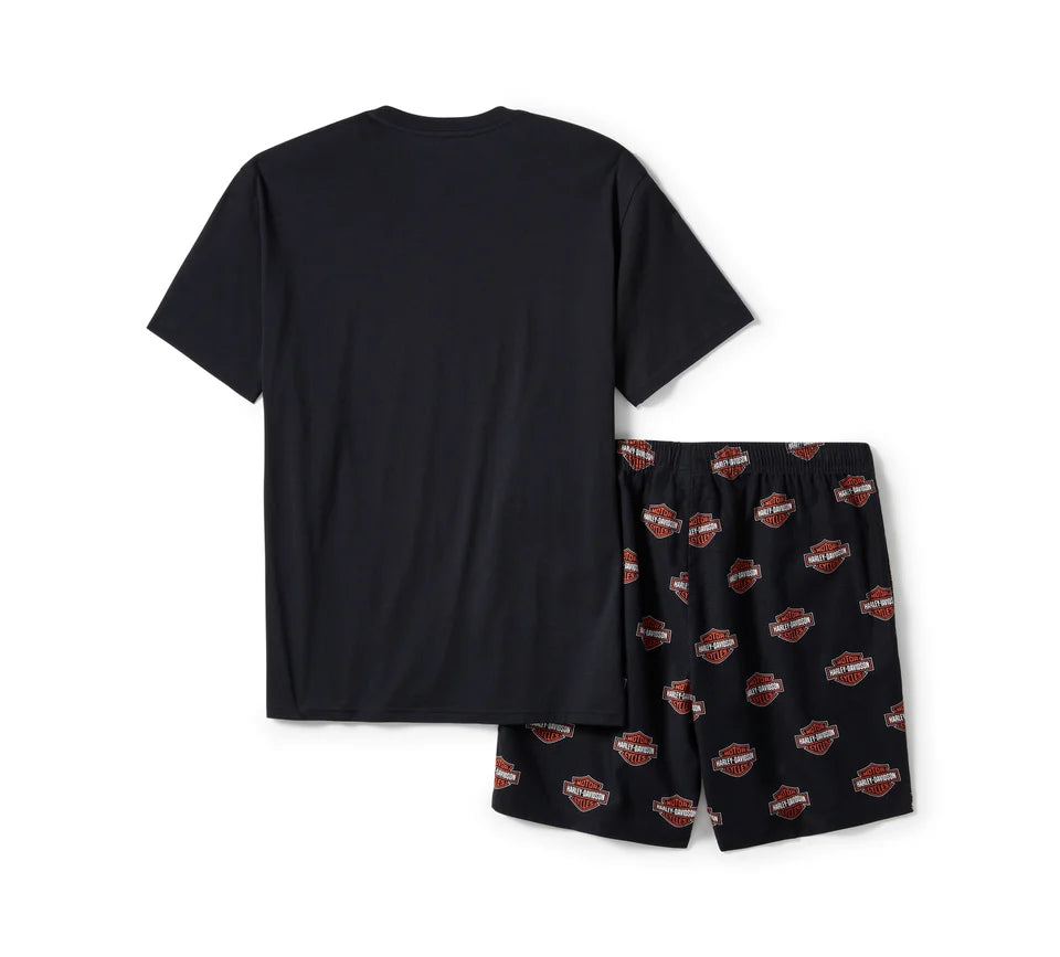 Harley-Davidson® Men's Bar & Shield Print Pajama Shorts Set