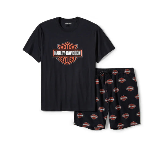 Harley-Davidson® Men's Bar & Shield Print Pajama Shorts Set