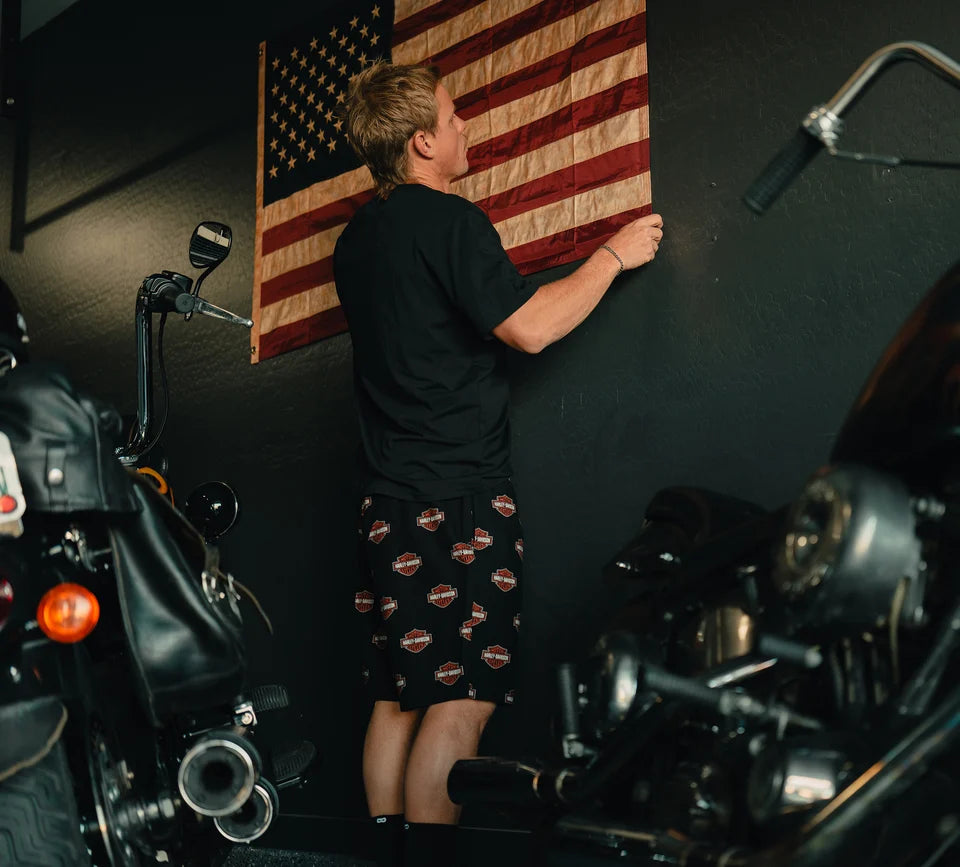 Harley-Davidson® Men's Bar & Shield Print Pajama Shorts Set