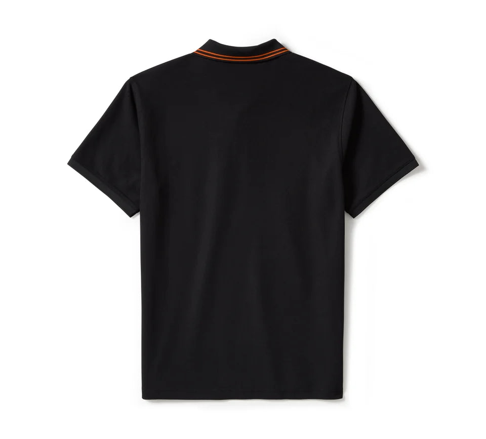 Harley-Davidson® Men's Bar & Shield Solid Pique Polo - Harley Black