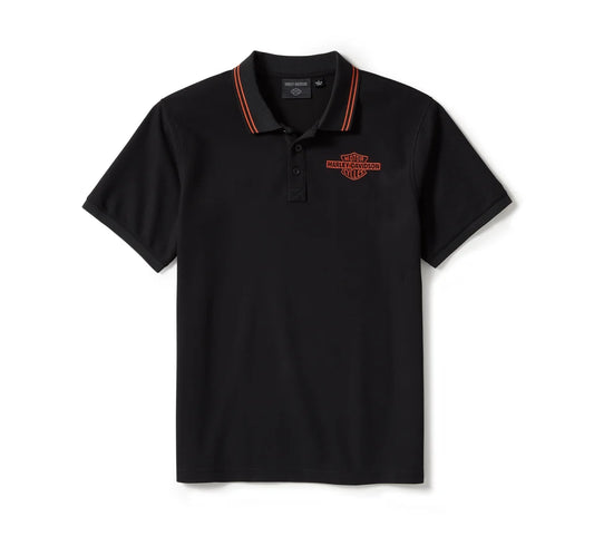 Harley-Davidson® Men's Bar & Shield Solid Pique Polo - Harley Black