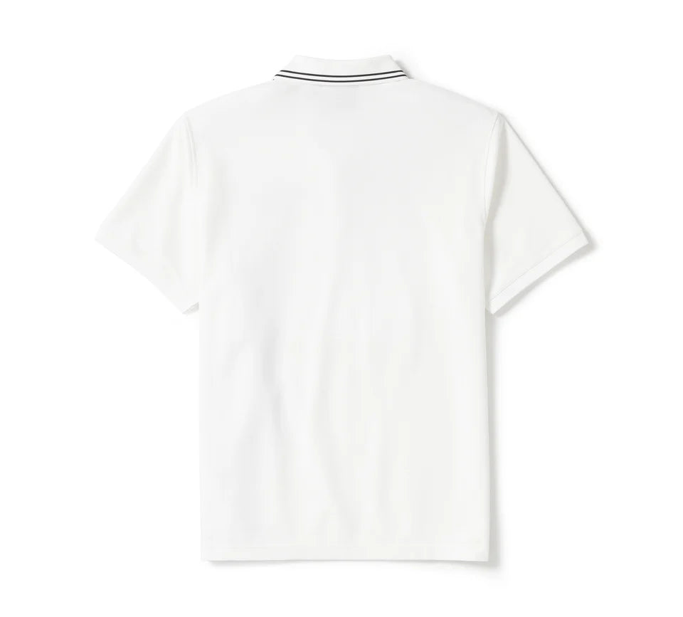 Harley-Davidson® Men's Bar & Shield Solid Pique Polo - Bright White