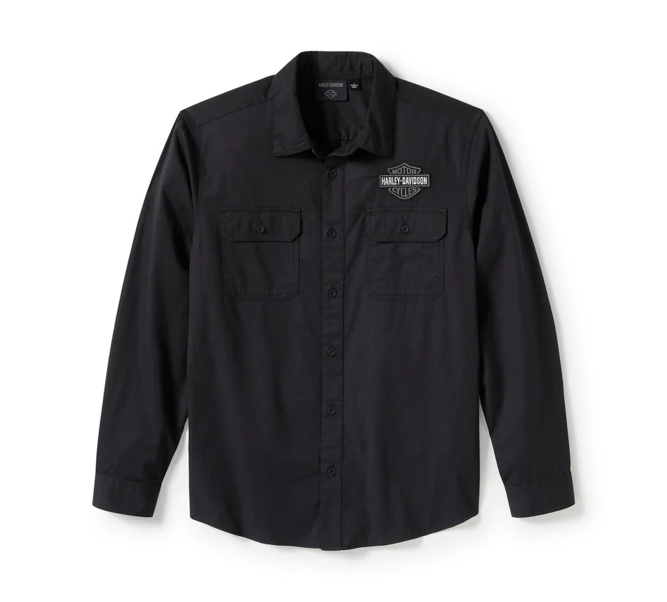 Harley-Davidson® Men's Bar & Shield Solid Long Sleeve Shirt - Harley Black