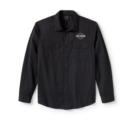 Harley-Davidson® Men's Bar & Shield Solid Long Sleeve Shirt - Harley Black