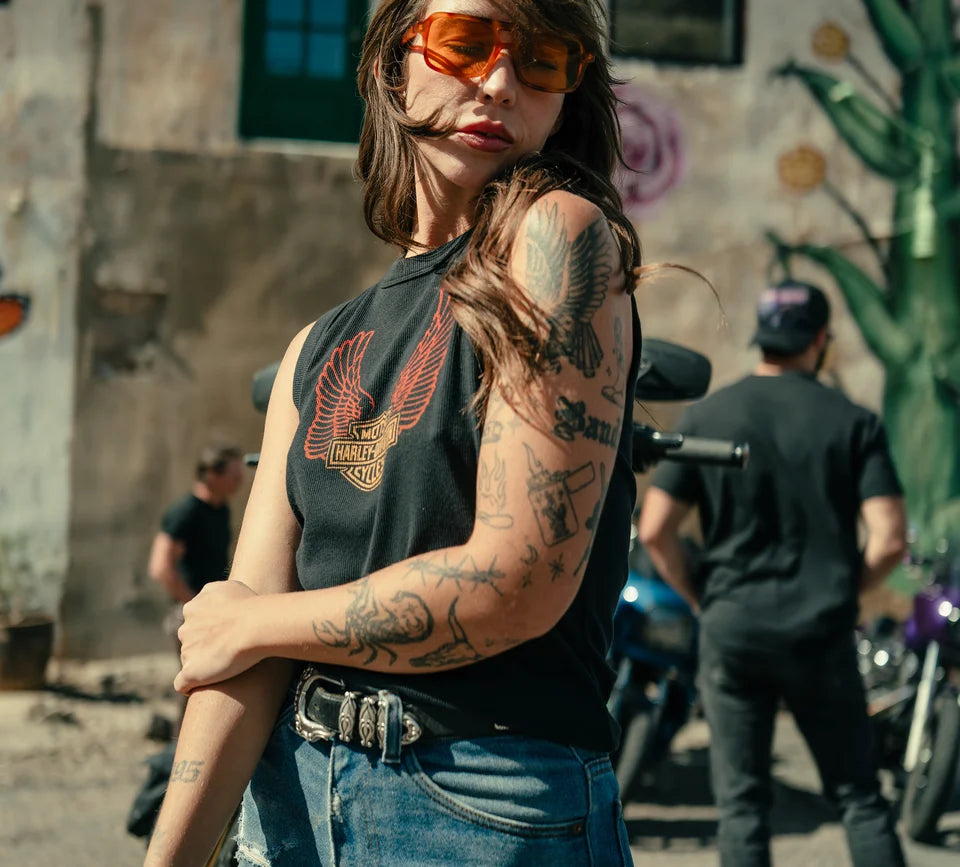 Harley-Davidson® Women's Chrome Eagle Ribbed Tank