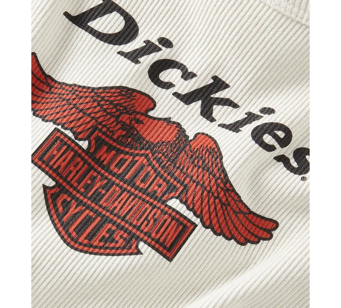 Harley-Davidson® Women's Dickies x H-D Racerback Cropped Eagle Tank - Silver Birch