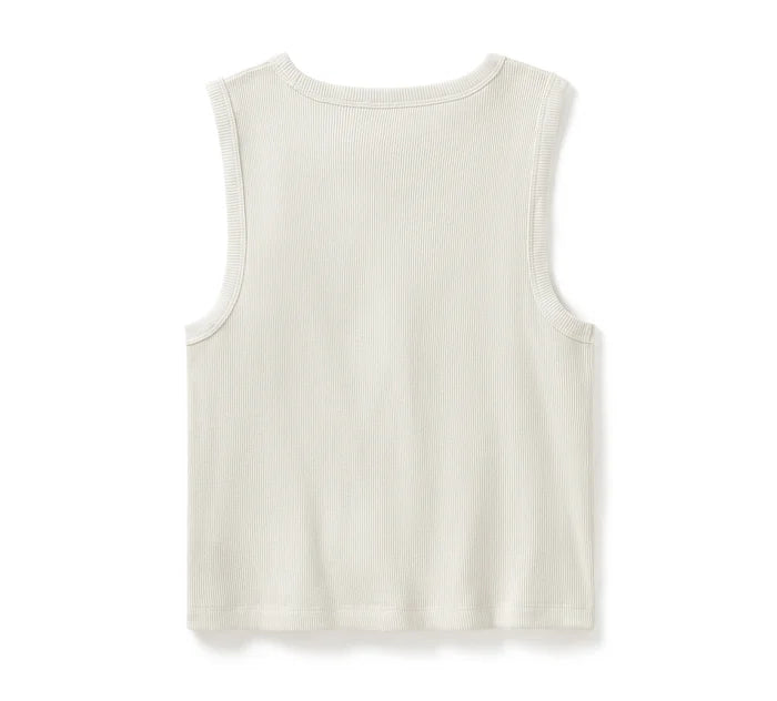 Harley-Davidson® Women's Dickies x H-D Racerback Cropped Eagle Tank - Silver Birch