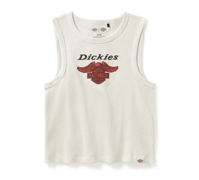 Harley-Davidson® Women's Dickies x H-D Racerback Cropped Eagle Tank - Silver Birch