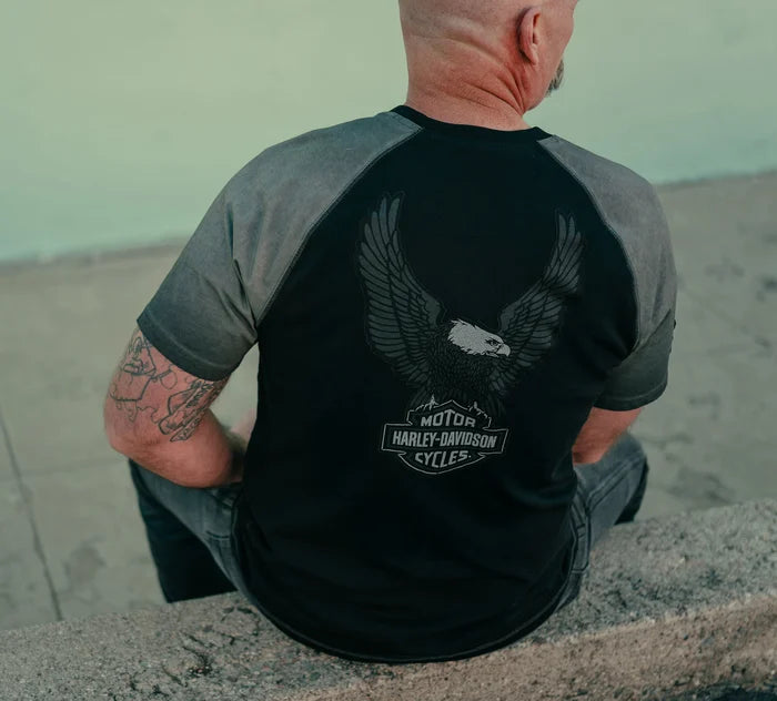 Harley-Davidson® Men's Iron Bond II Short Sleeve Tee - Colorblock - Harley Black & Asphalt