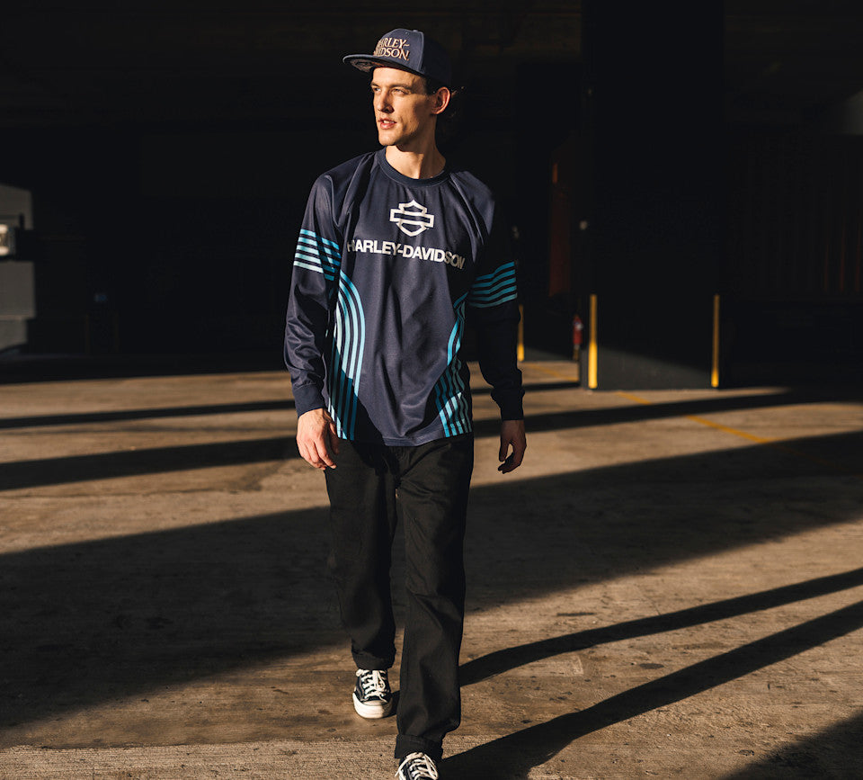 Harley-Davidson® Men's H-D® TECH Racing Jersey - Beacon Blue