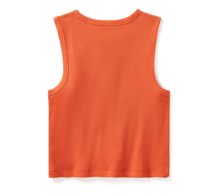 Harley-Davidson® Women's Dickies x H-D Racerback Cropped Eagle Tank - Vintage Orange