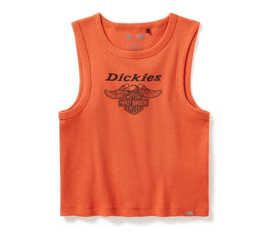Harley-Davidson® Women's Dickies x H-D Racerback Cropped Eagle Tank - Vintage Orange
