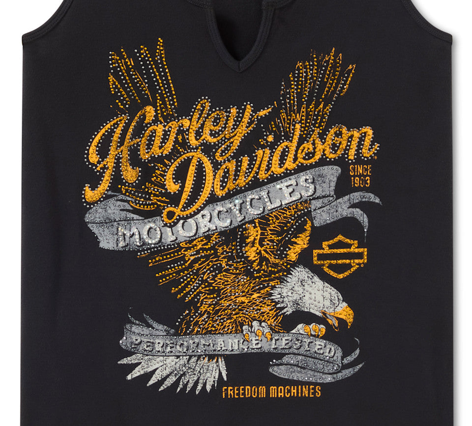 Harley-Davidson® Women's Bling Live to Ride Notch Neck Tank - Harley Black