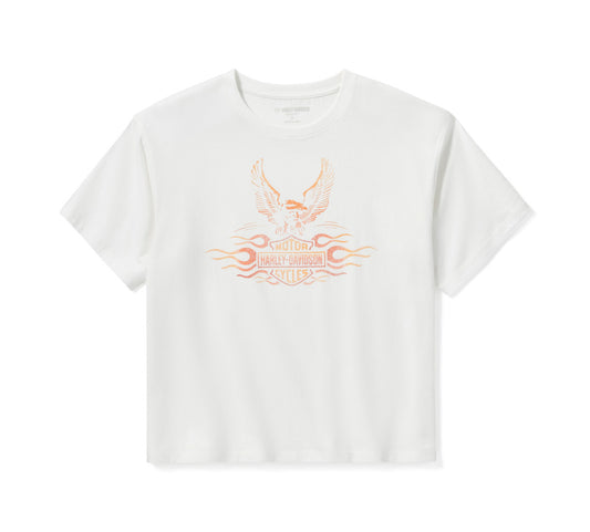 Harley-Davidson® Women's Flaming Eagle Boxy Tee