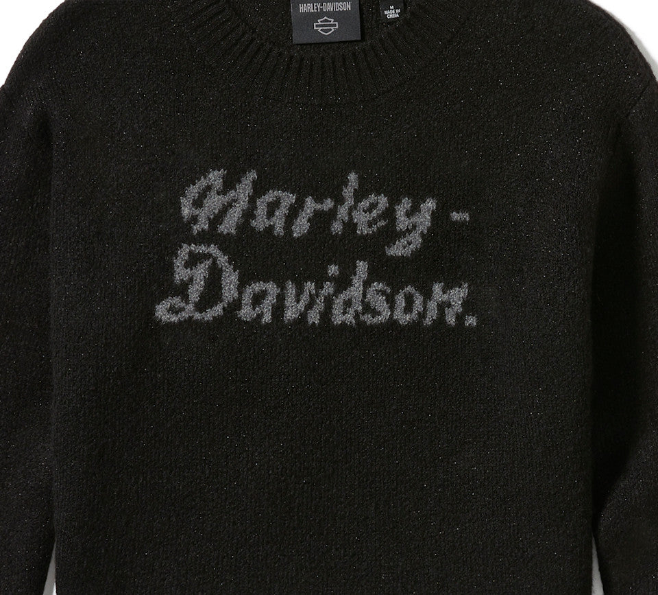 Harley-Davidson® Women's Metallic Script Intarsia Sweater