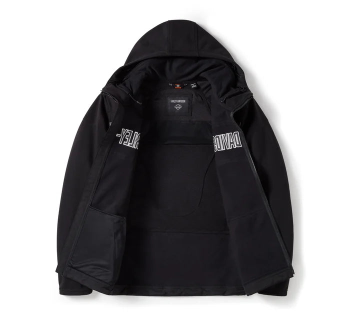 Harley-Davidson® Men's H-D Trenton Deflector 2.0 Hooded Riding Fleece - Harley Black