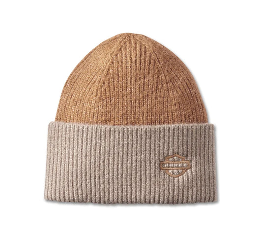 Harley-Davidson® Women's Open Bar & Shield Beanie - Cashew