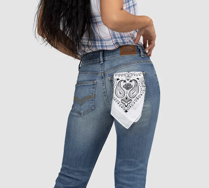 Harley-Davidson® American Heritage Oversized Bandana - Bright White