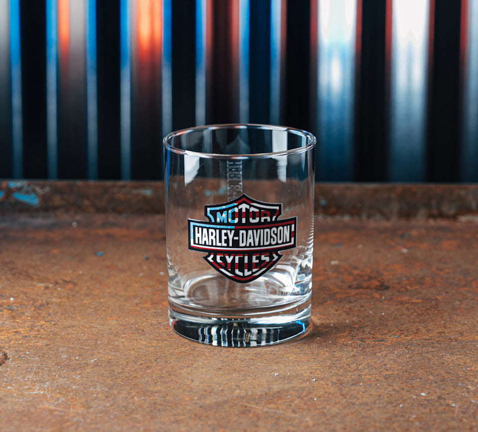Harley-Davidson® Americana Double Old-Fashioned Two-Sided Logo Glass