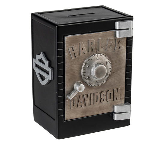 Harley-Davidson® H-D Open Bar & Shield Safe Piggy Bank - Black & Metallic Silver