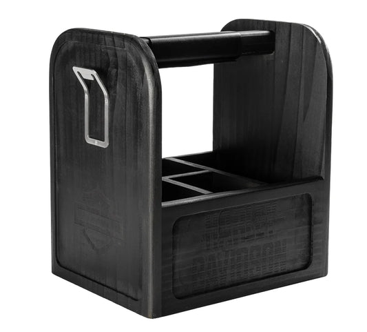 Harley-Davidson® Open Bar & Shield Wooden Picnic Caddy w/ Dividers
