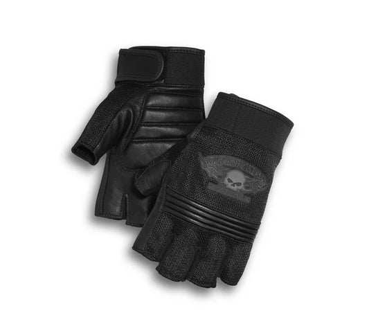 Harley-Davidson® Men’s Winged Willie G Skull Fingerless Gloves