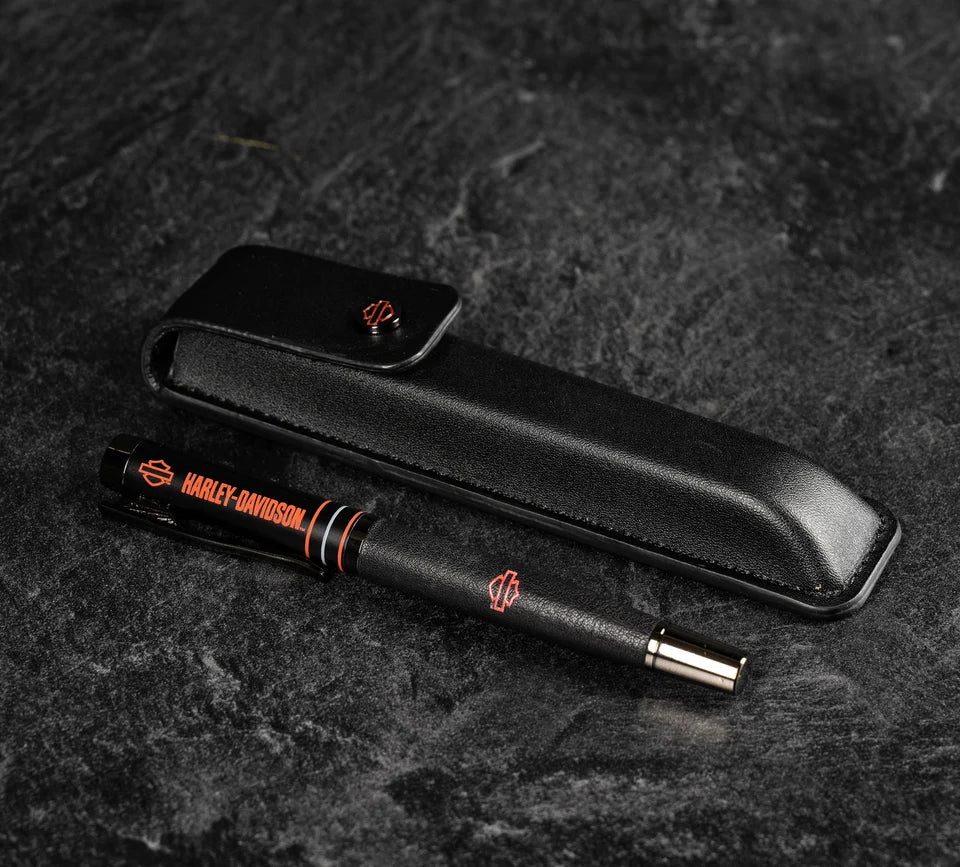 Harley-Davidson® Open Bar & Shield Stripes Pen & Case w/ Carry Case