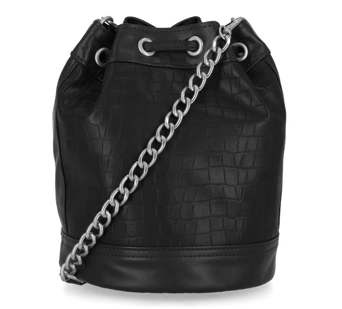 Harley-Davidson® Croco Drawstring Stud Bag