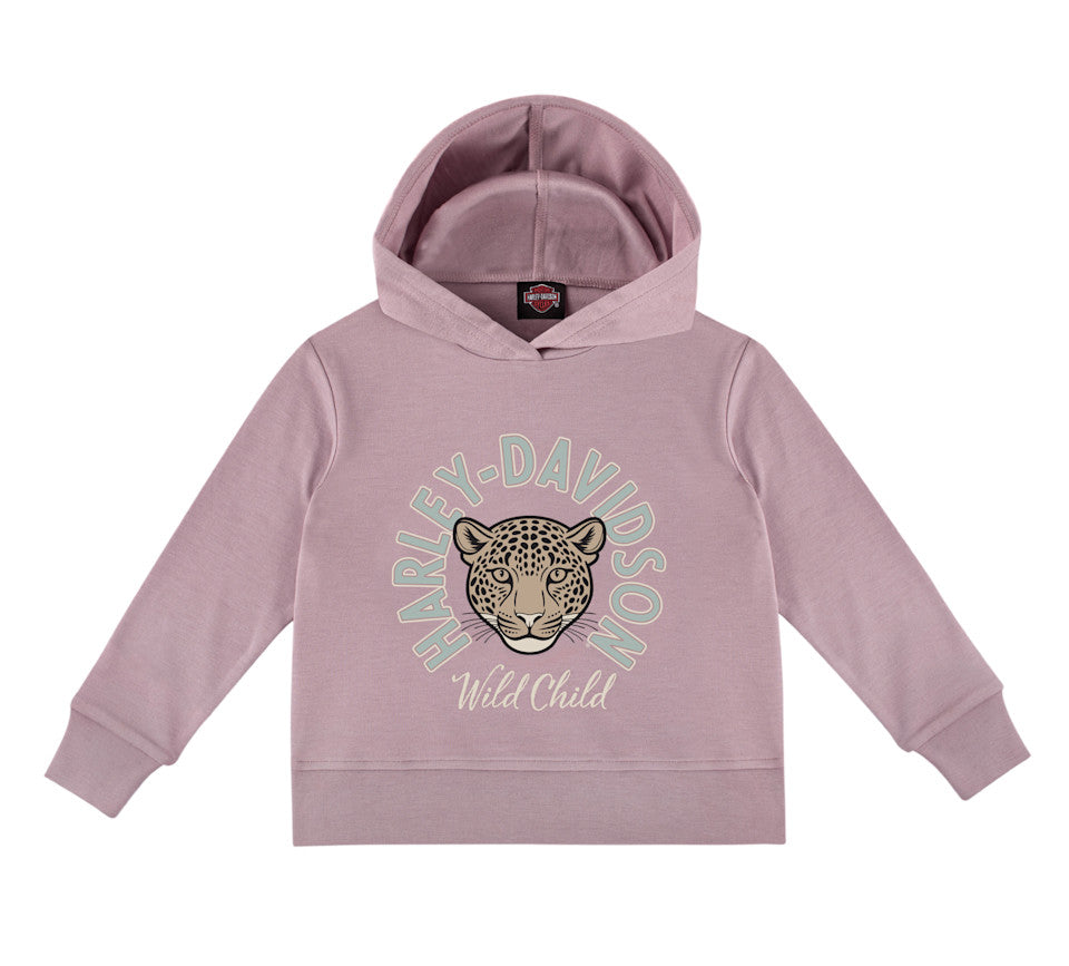 Harley-Davidson® Girls Knit Hooded Leopard Pullover Hoody