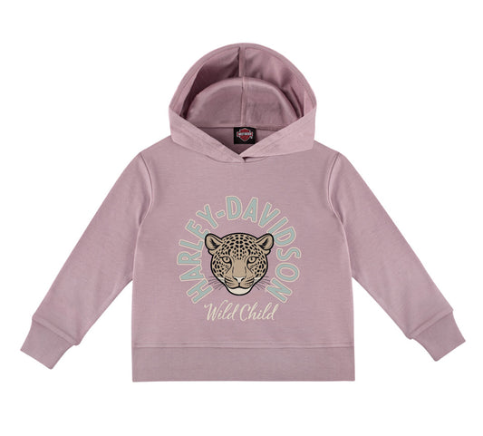 Harley-Davidson® Girls Knit Hooded Leopard Pullover Hoody
