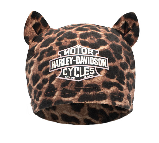 Harley-Davidson® Girls Leopard Bar & Shield Beanie