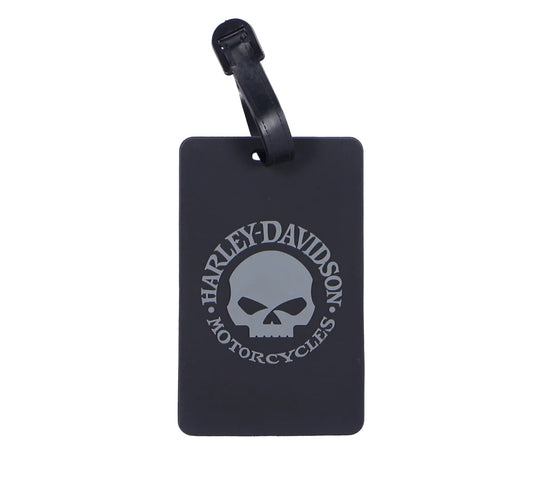 Harley-Davidson® Set of 2 Luggage Tags - Gray Willie G Skull Logo - Black